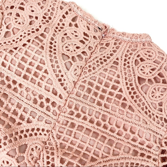 Haute Rogue Emma Pink Lace Bodycon Mini Dress XS - Picture 10 of 10